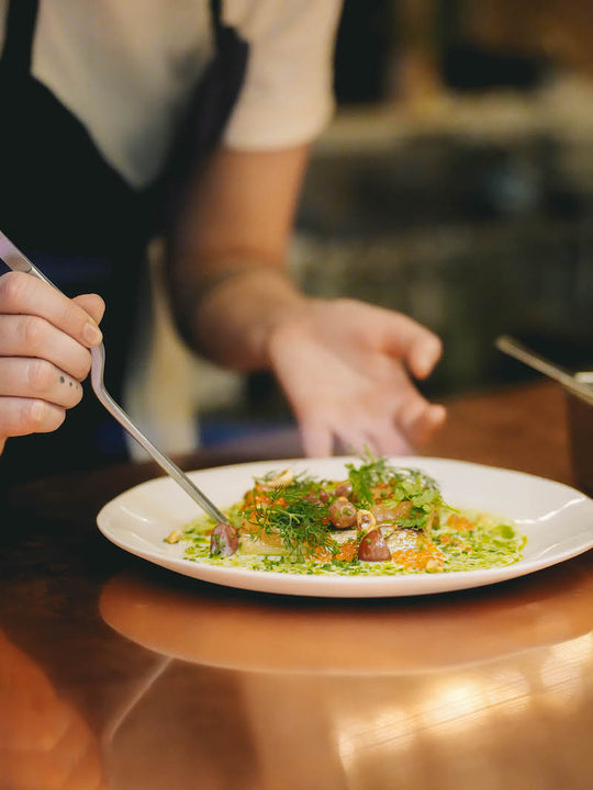 dressage assiette de poireaux pour Atma