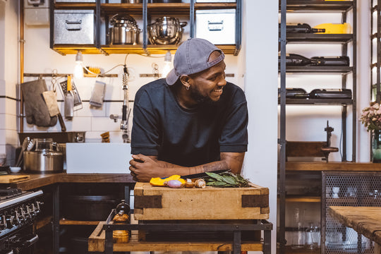 Old kitchen with banknote and autumn vegetables