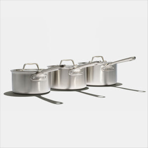 3 casseroles de 16, 18, 20cm avec couvercles