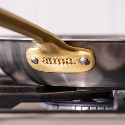 Batterie de cuisine en inox avec manches dorés, 21 pièces - Atma Kitchenware