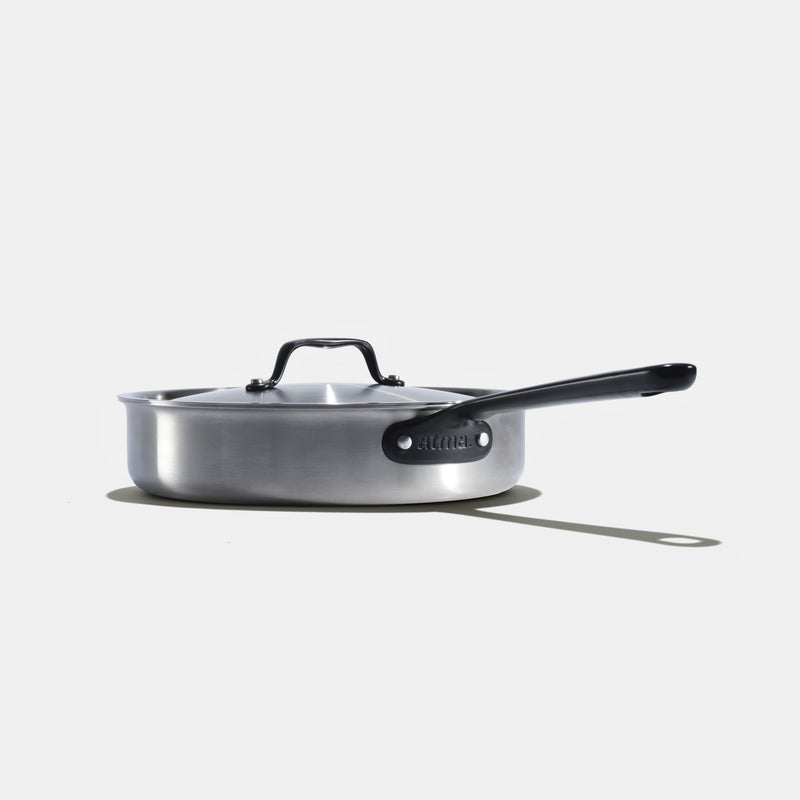La sauteuse idéale en inox, manche noir - 24 cm - Atma Kitchenware