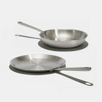 Le duo bonne poêle de 26cm et crêpière, inox 3-plis - Atma Kitchenware