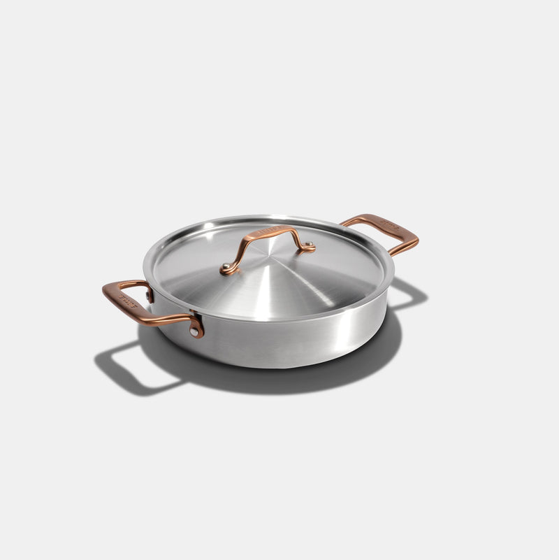 Le rondeau 24cm en inox, poignées bronze - Atma Kitchenware