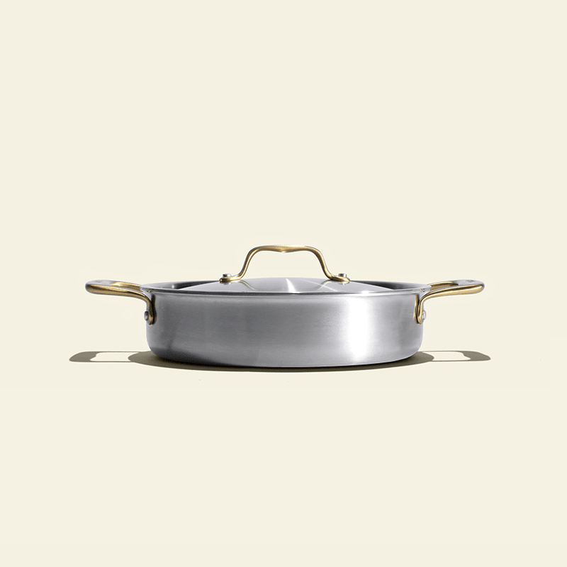 Le rondeau 26cm en inox, poignées dorées - Atma Kitchenware
