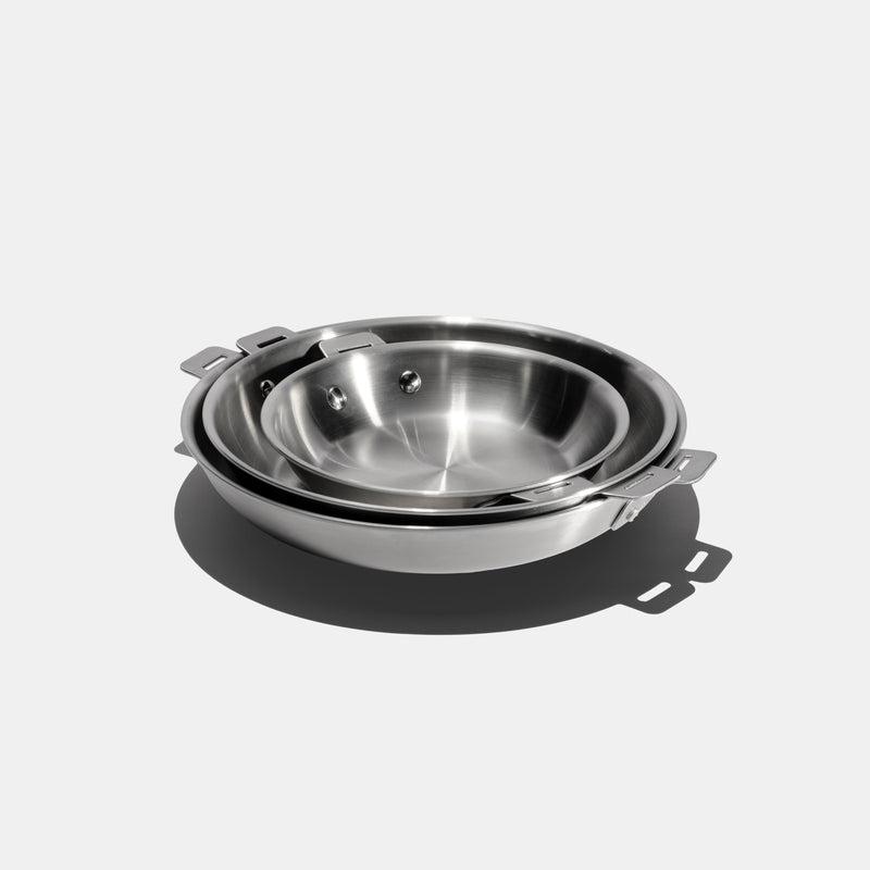 Pack Brigade - 3 poêles sans poignée amovible - Atma Kitchenware