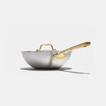The Wok en inox, manche doré - 24 cm (Édition limitée) - Atma Kitchenware