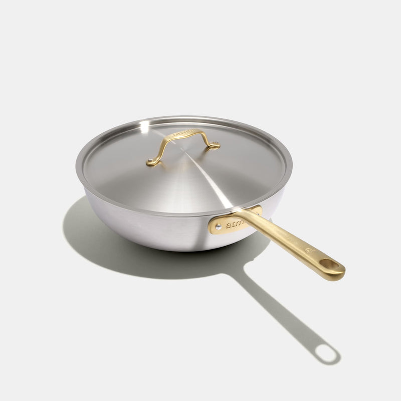The Wok en inox, manche doré - 28 cm (Édition limitée) - Atma Kitchenware