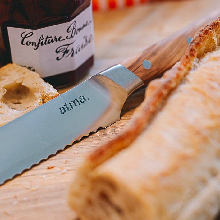 Le couteau à pain - Bois d'olivier - atmakitchenware