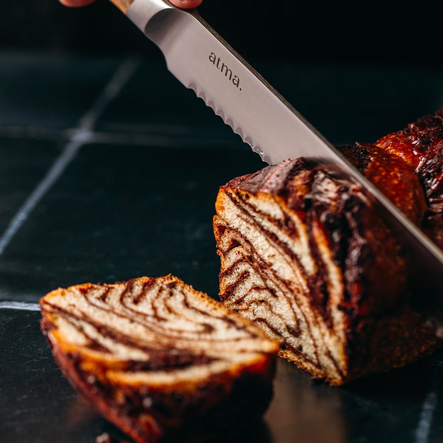 Le couteau à pain - Bois d'olivier - atmakitchenware